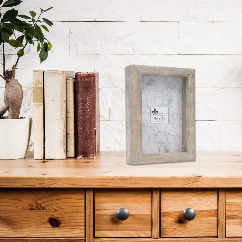 Lawrence Frames Shadow Box Frame, 5x7, Natural Gray - Image 5